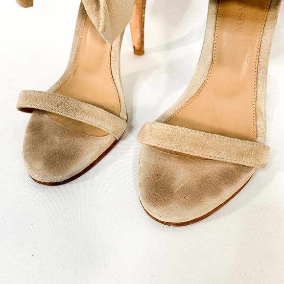 ULLA JOHNSON Thecia Heels Leather Bow Ankle Strap - Picture 7 of 8
